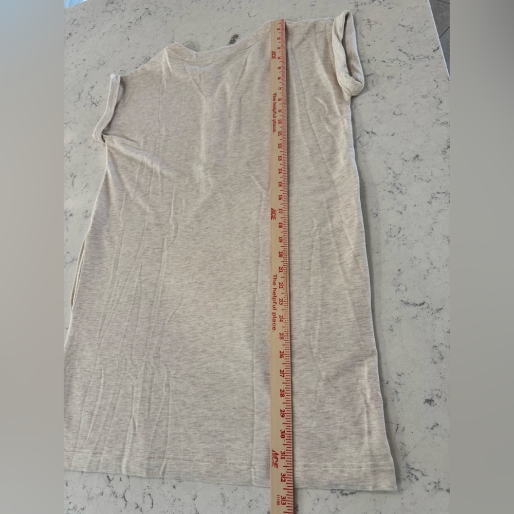 Lou & Grey Signaturesoft Split Neck Pocket Dress Women’s Sz M in Lt Oak Heather - Picture 11 of 12